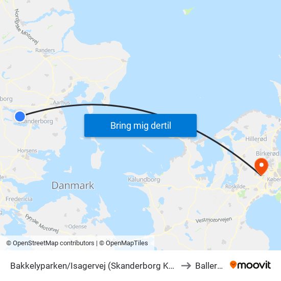 Bakkelyparken/Isagervej (Skanderborg Kom) to Ballerup map
