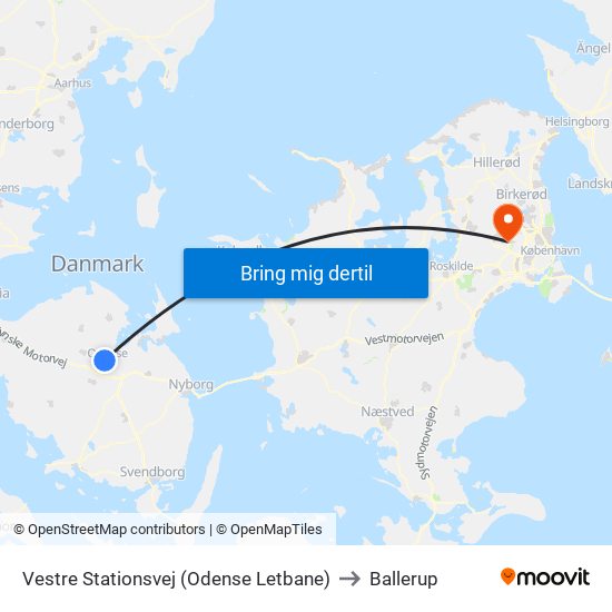 Vestre Stationsvej (Odense Letbane) to Ballerup map