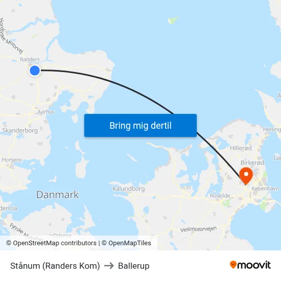 Stånum (Randers Kom) to Ballerup map