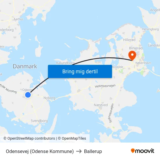 Odensevej (Odense Kommune) to Ballerup map