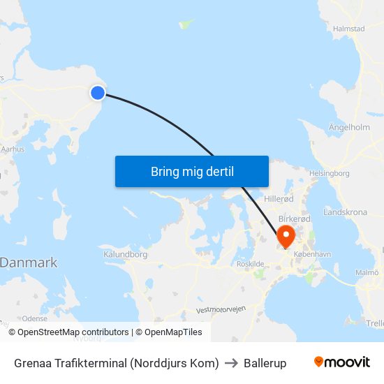 Grenaa Trafikterminal (Norddjurs Kom) to Ballerup map