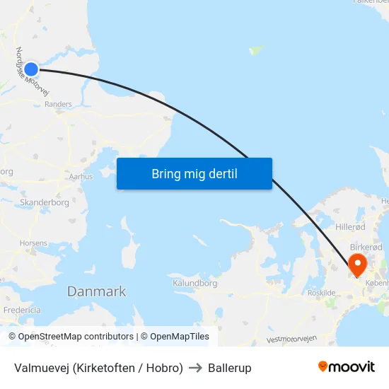 Valmuevej (Kirketoften / Hobro) to Ballerup map