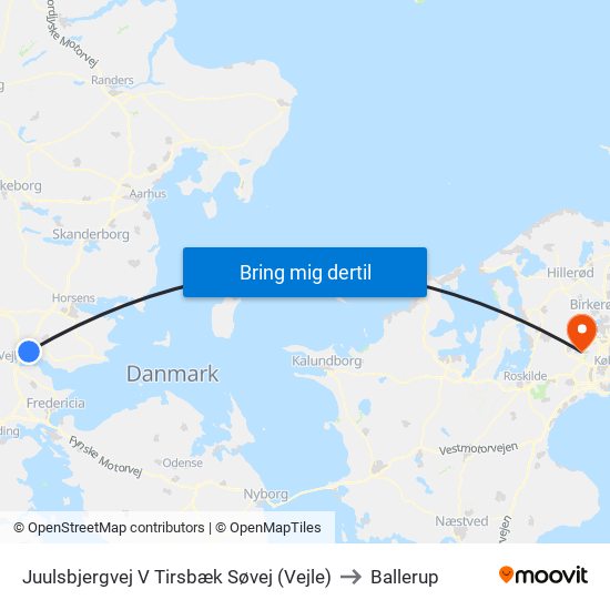 Juulsbjergvej V Tirsbæk Søvej (Vejle) to Ballerup map