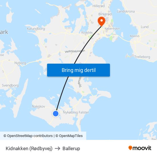 Kidnakken (Rødbyvej) to Ballerup map