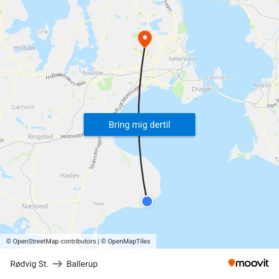 Rødvig St. to Ballerup map