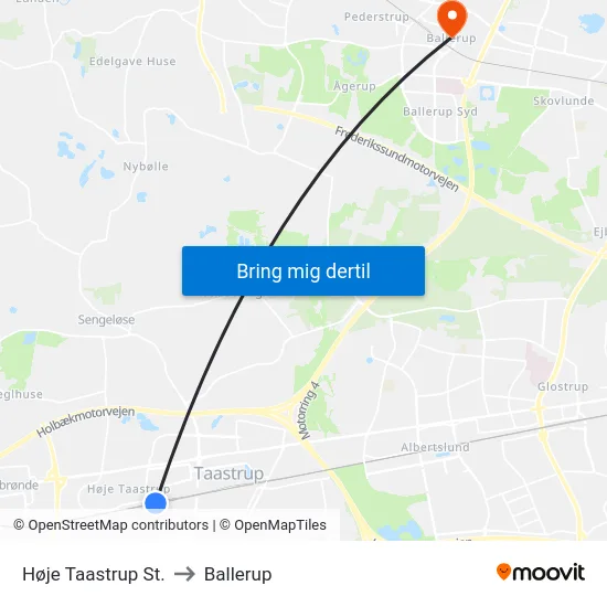 Høje Taastrup St. to Ballerup map