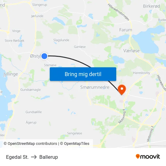 Egedal St. to Ballerup map
