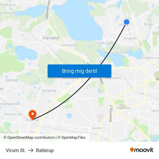 Virum St. to Ballerup map