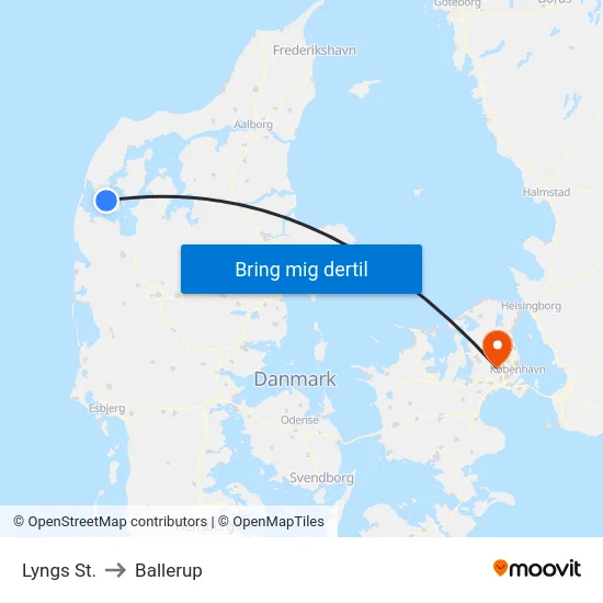 Lyngs St. to Ballerup map