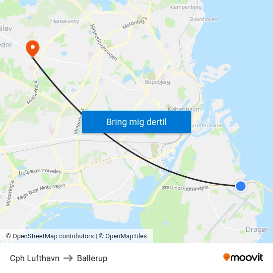 Cph Lufthavn to Ballerup map