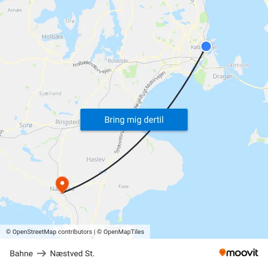 Norman Copenhagen to Næstved St. map