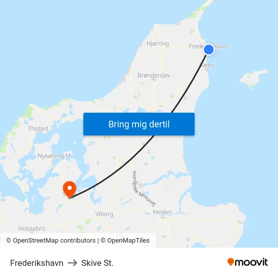 Frederikshavn to Skive St. map