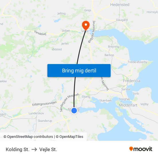 Kolding St. to Vejle St. map