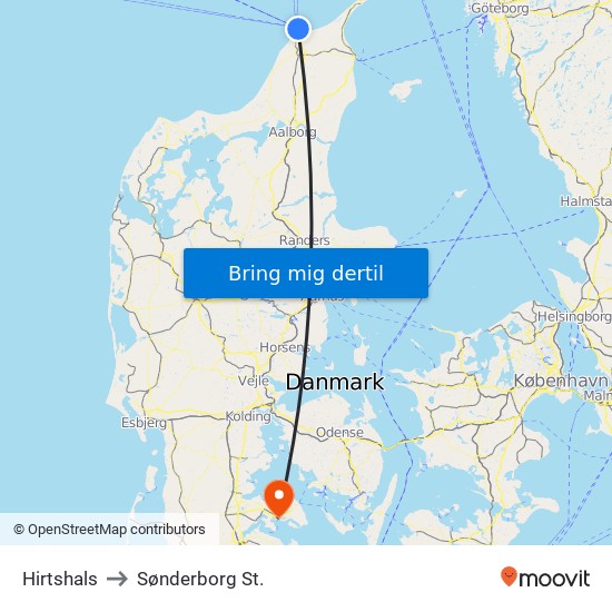 Hirtshals to Sønderborg St. map