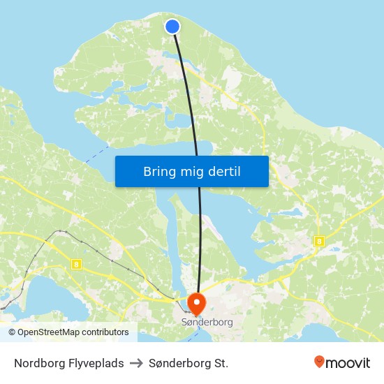 Nordborg Flyveplads to Sønderborg St. map