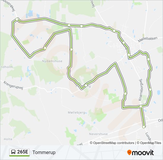 265E Bus Line Map