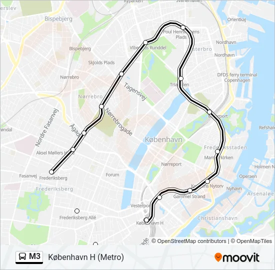 M3 Bus Line Map
