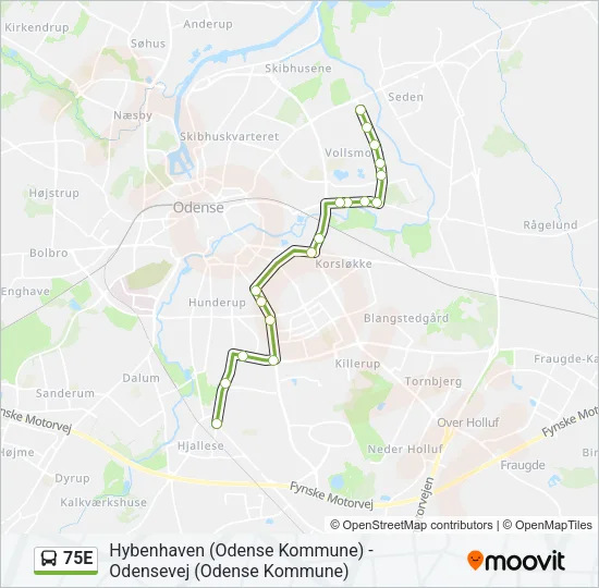 75E Bus Line Map