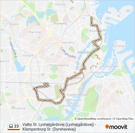 23 Bus Line Map