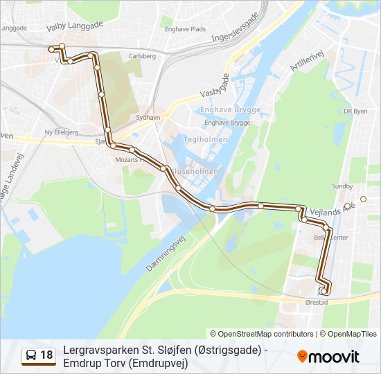18 Bus Line Map