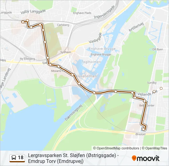 18 Bus Line Map