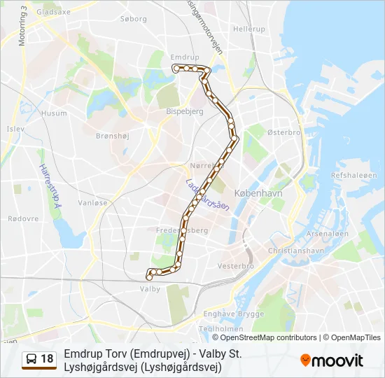 18 Bus Line Map