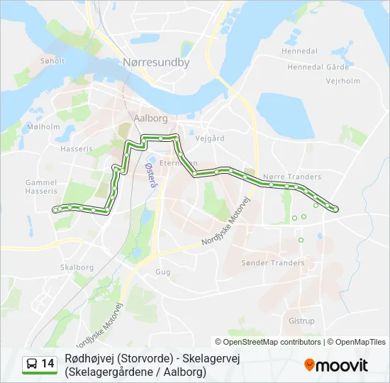 14 Bus Line Map