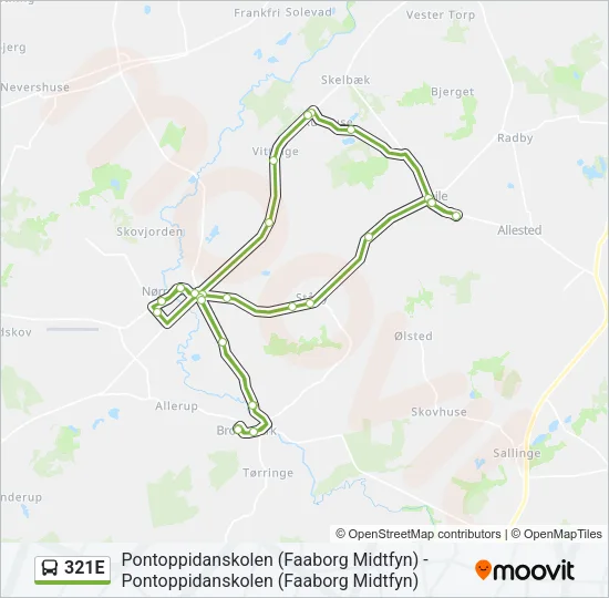 321E Bus Line Map