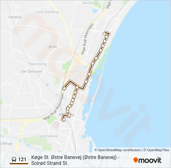 121 Bus Line Map