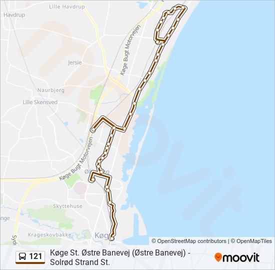 121 bus Line Map