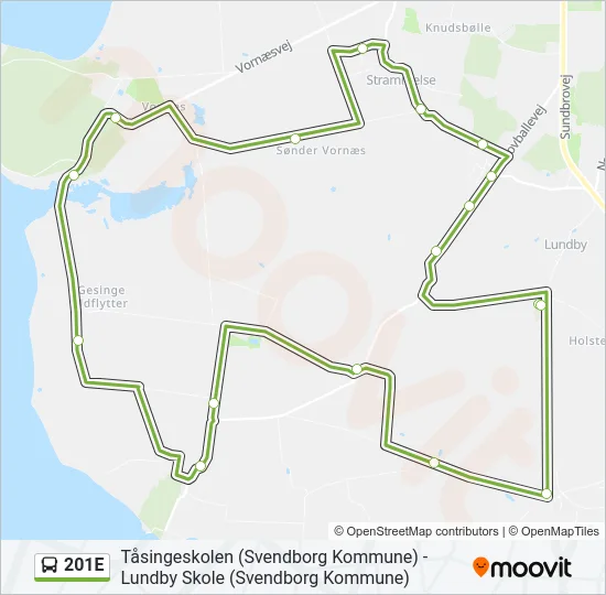 201E Bus Line Map