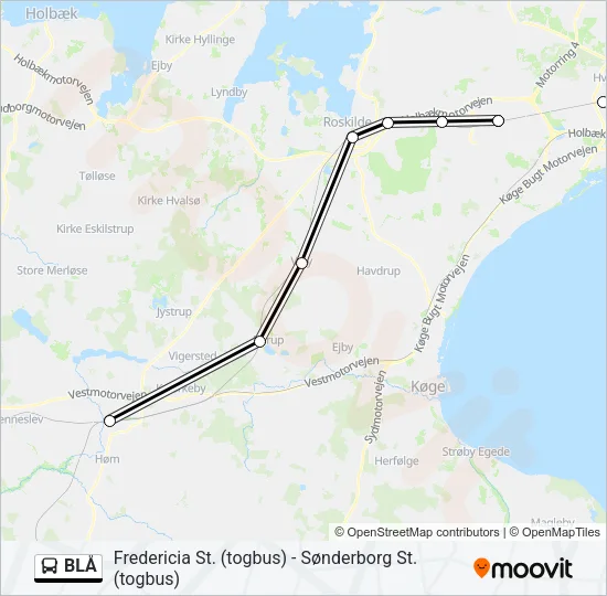 BLÅ Bus Line Map