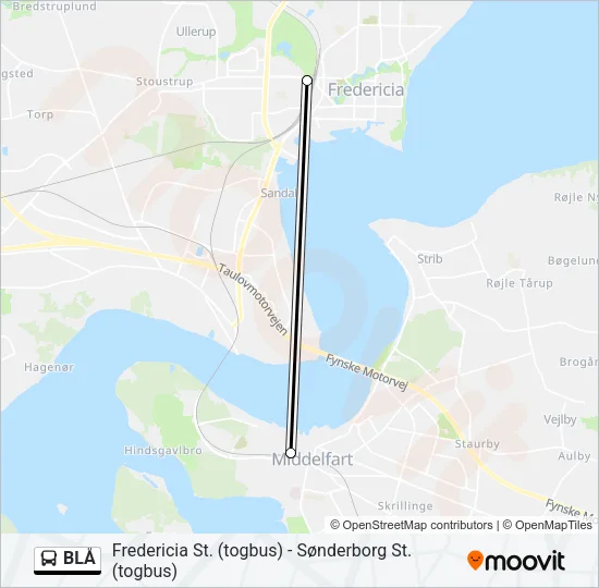 BLÅ Bus Line Map
