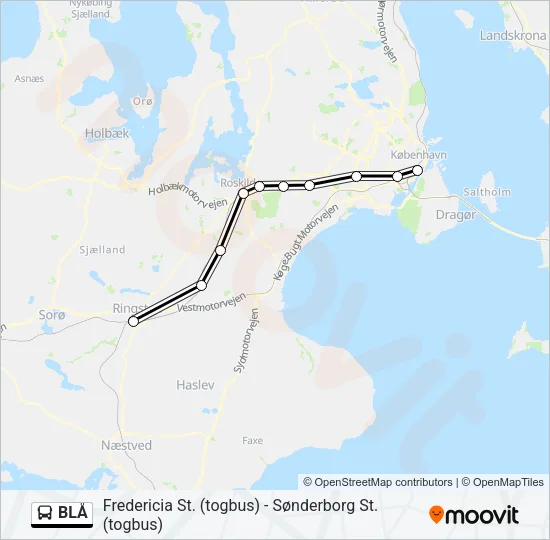 BLÅ Bus Line Map