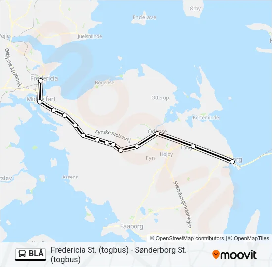 BLÅ Bus Line Map