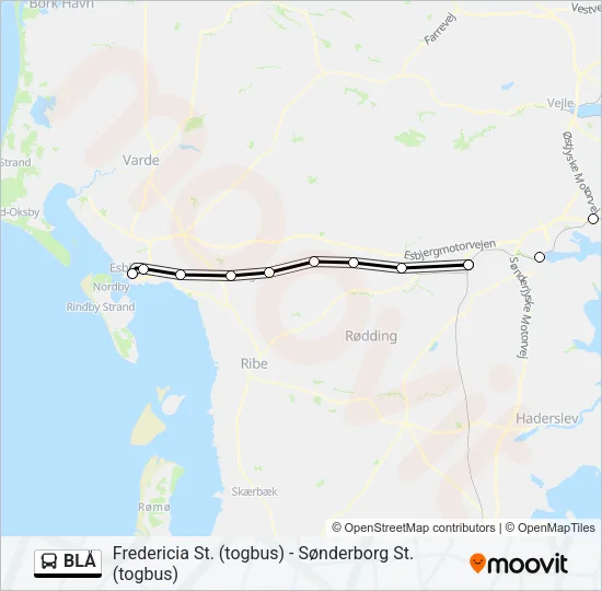 BLÅ Bus Line Map