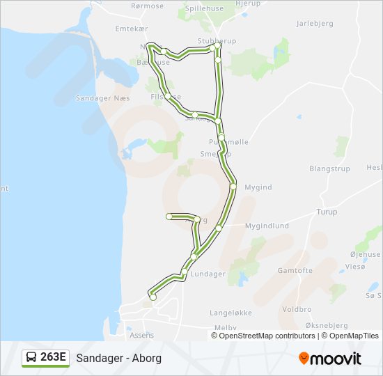 263E Bus Line Map