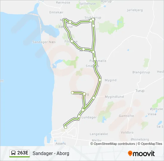 263E Bus Line Map