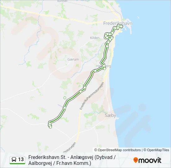 13 Bus Line Map