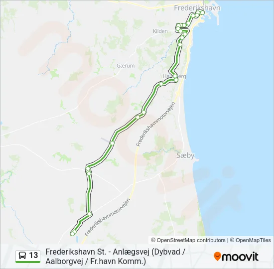 13 Bus Line Map