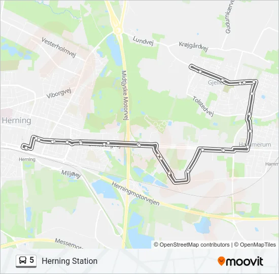 5 Bus Line Map