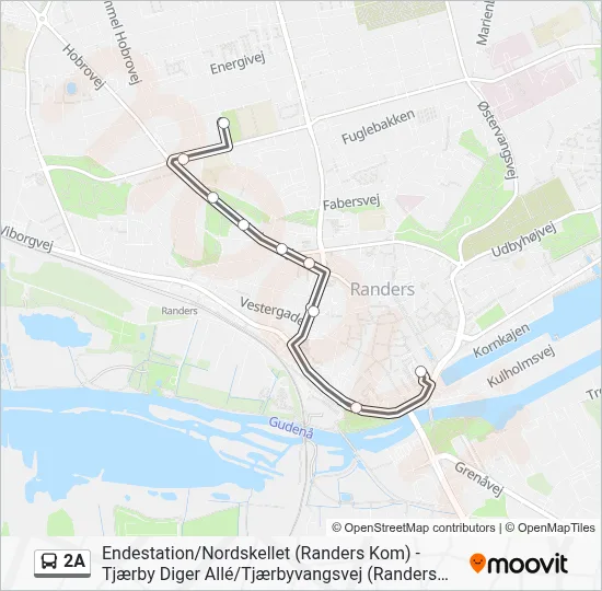 2A bus Linjekort