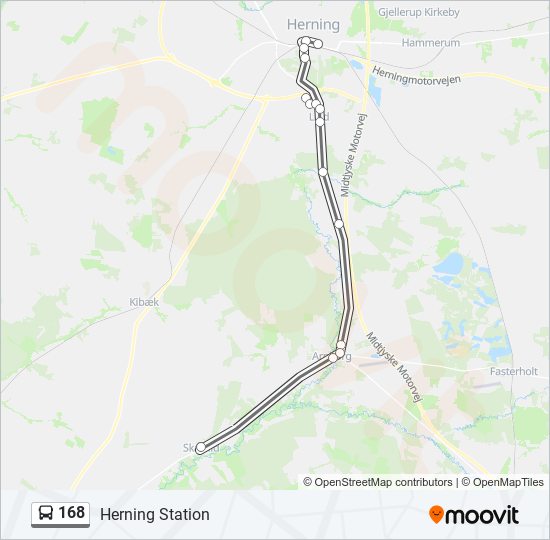 168 Route: Schedules, Stops & Maps - Herning Station (Updated)