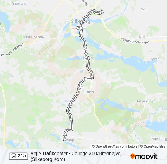 215 bus Line Map