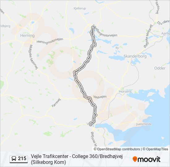 215 bus Line Map