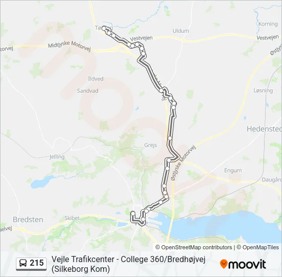 215 Bus Line Map