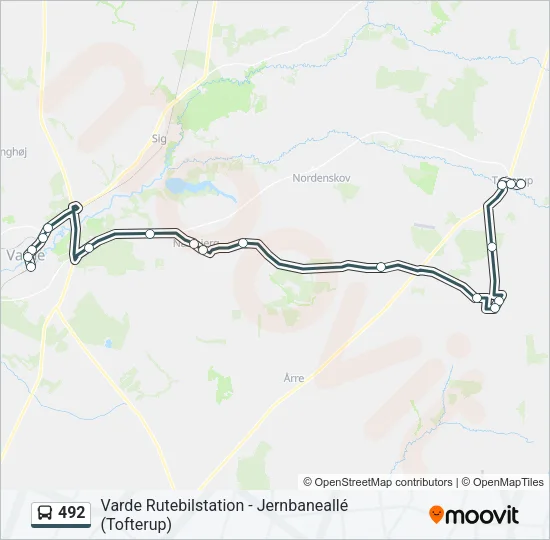 492 Bus Line Map