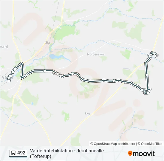 492 Bus Line Map