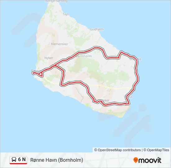 6 N Bus Line Map