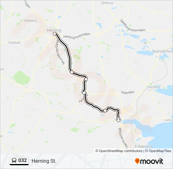 032 bus Linjekort